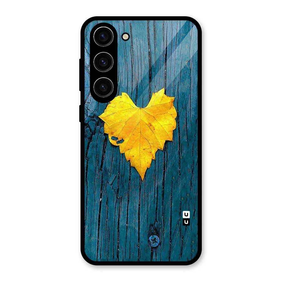 Yellow Leaf Glass Back Case for Galaxy S23 Plus