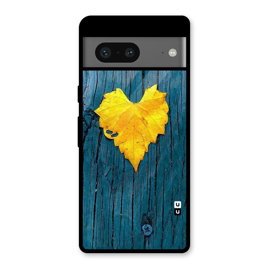 Yellow Leaf Glass Back Case for Google Pixel 7
