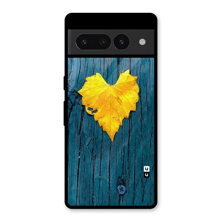 Yellow Leaf Glass Back Case for Google Pixel 7 Pro
