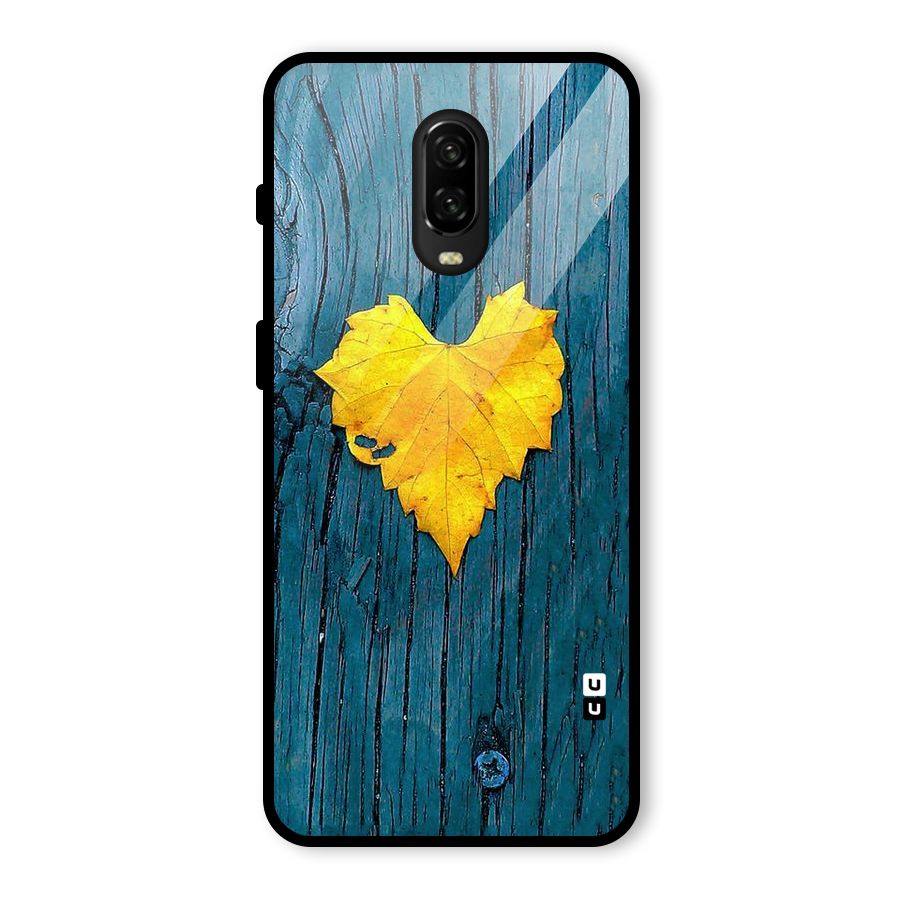 Yellow Leaf Glass Back Case for OnePlus 6T