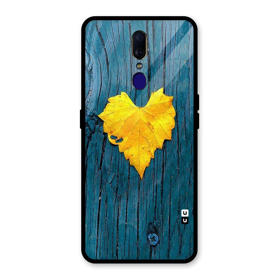 Yellow Leaf Glass Back Case for Oppo F11