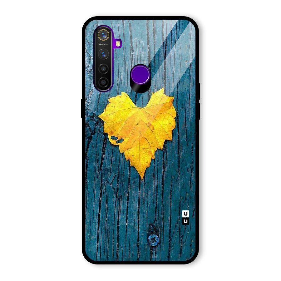Yellow Leaf Glass Back Case for Realme 5 Pro