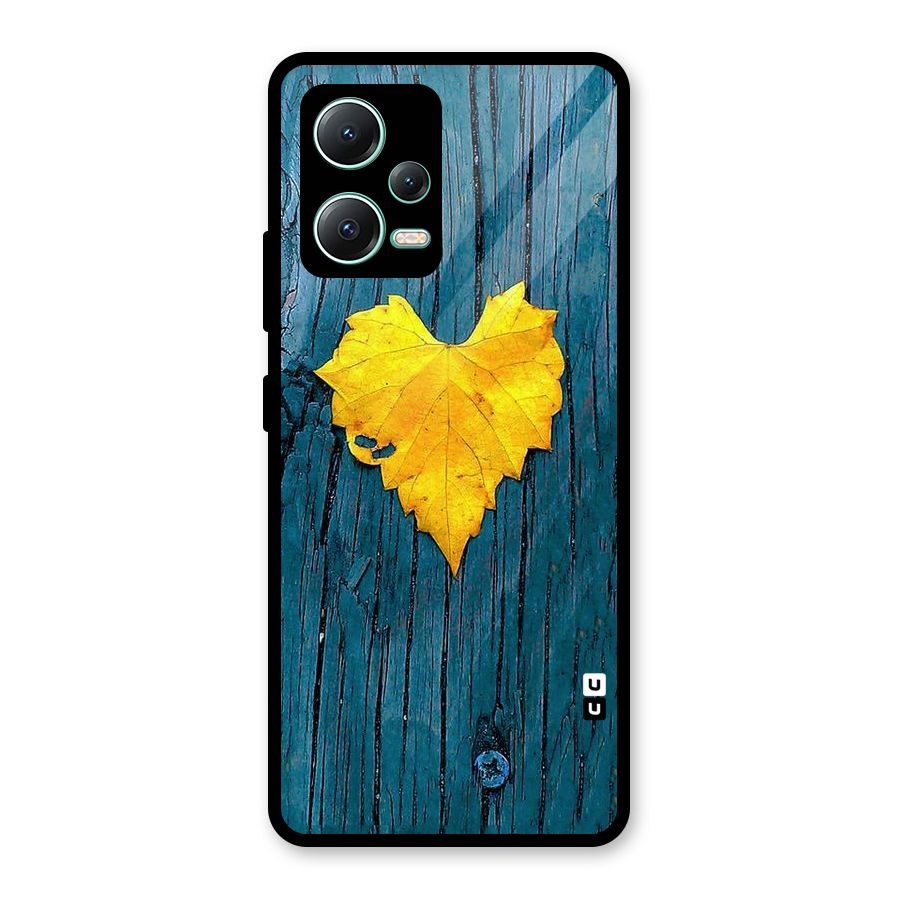 Yellow Leaf Glass Back Case for Redmi Note 12 5G