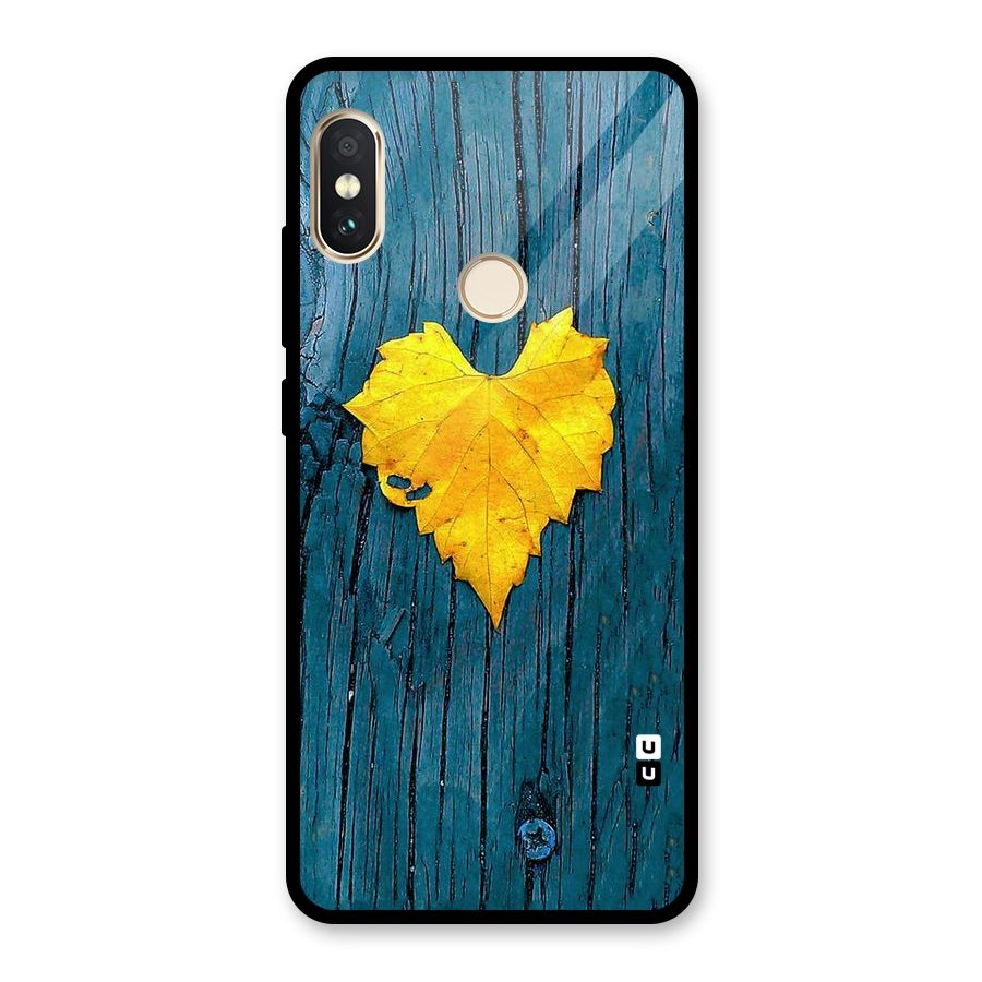 Yellow Leaf Glass Back Case for Redmi Note 5 Pro