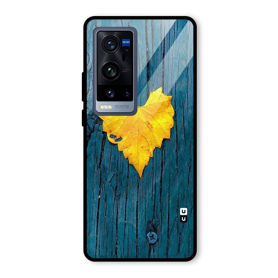 Yellow Leaf Glass Back Case for Vivo X60 Pro Plus
