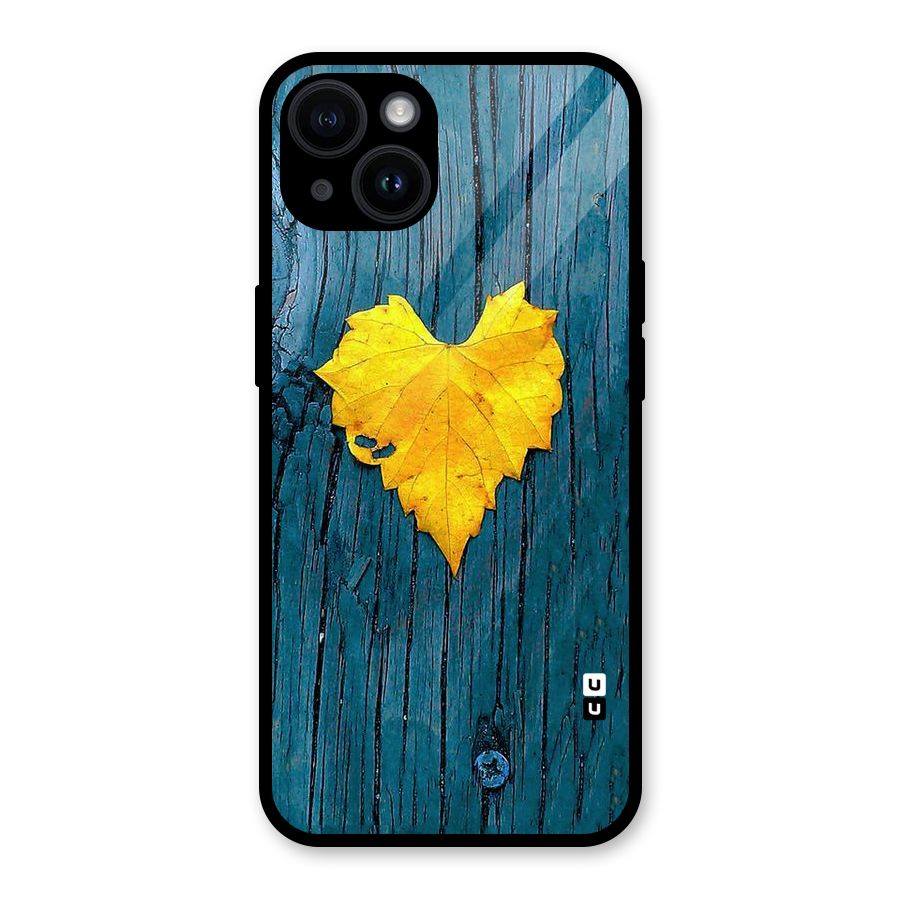 Yellow Leaf Glass Back Case for iPhone 14