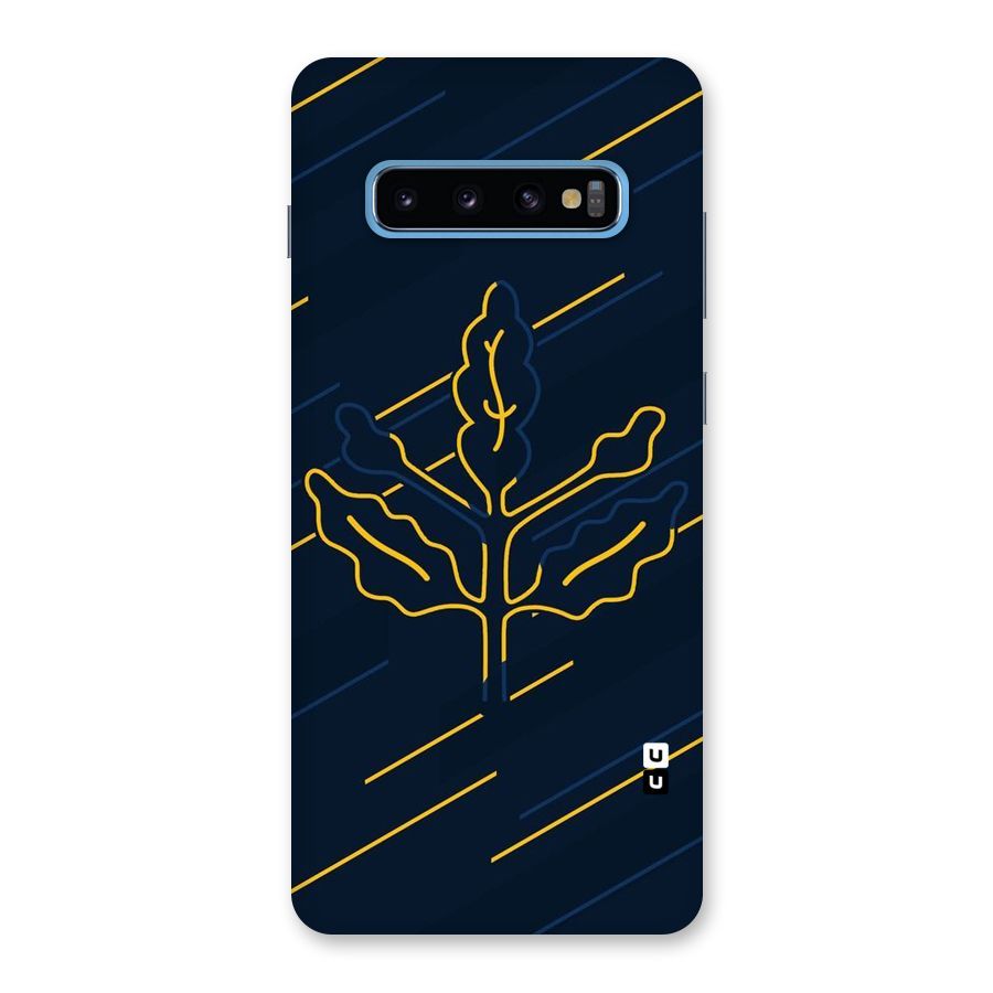 Yellow Leaf Line Back Case for Galaxy S10 Plus