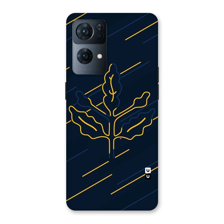 Yellow Leaf Line Back Case for Oppo Reno7 Pro 5G