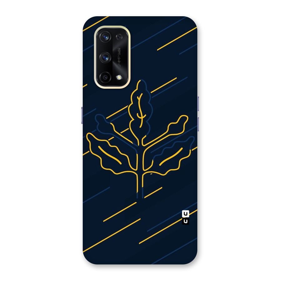 Yellow Leaf Line Glass Back Case for Realme X7 Pro