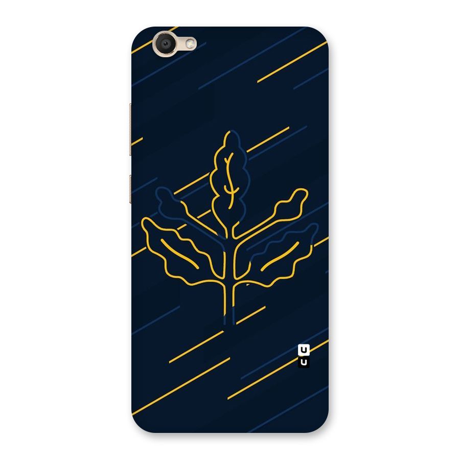 Yellow Leaf Line Back Case for Vivo V5