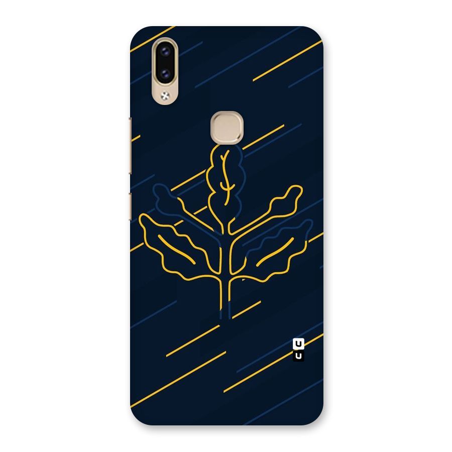 Yellow Leaf Line Back Case for Vivo V9 Youth