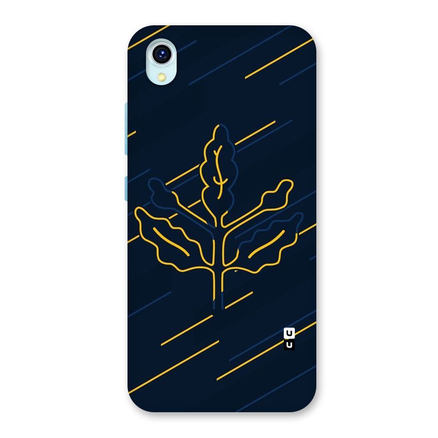 Yellow Leaf Line Back Case for Vivo Y1s
