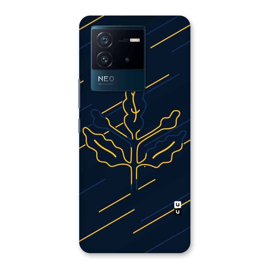 Yellow Leaf Line Back Case for Vivo iQOO Neo 6 5G