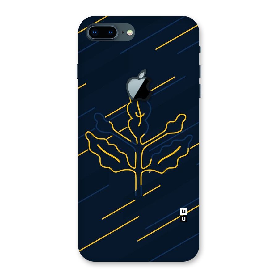 Yellow Leaf Line Back Case for iPhone 7 Plus Apple Cut