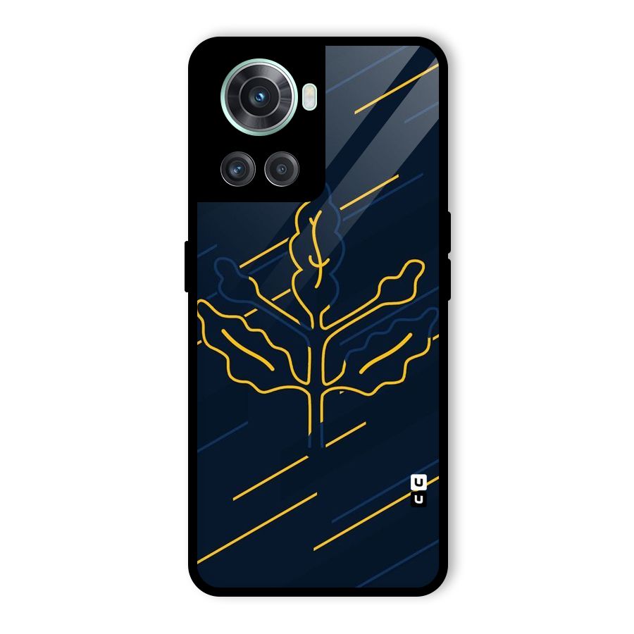 Yellow Leaf Line Glass Back Case for OnePlus 10R