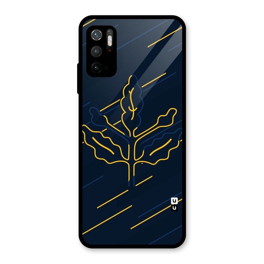 Yellow Leaf Line Glass Back Case for Poco M3 Pro 5G