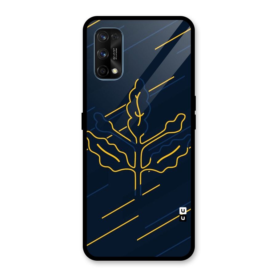Yellow Leaf Line Glass Back Case for Realme 7 Pro