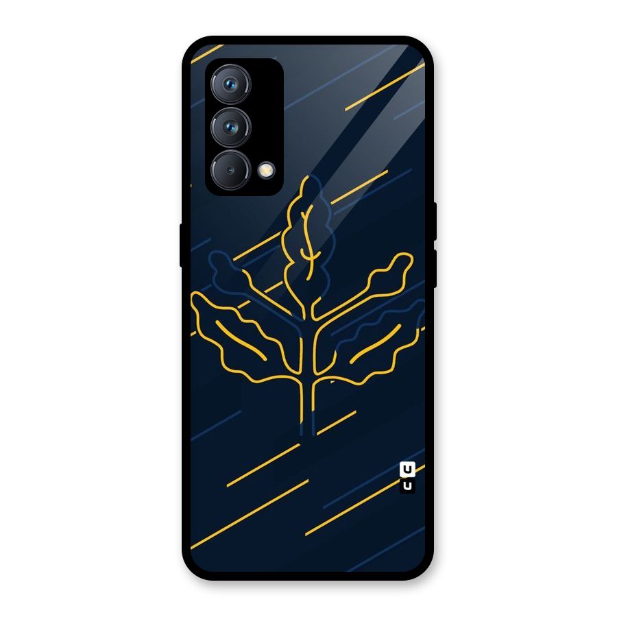 Yellow Leaf Line Glass Back Case for Realme GT Master Edition