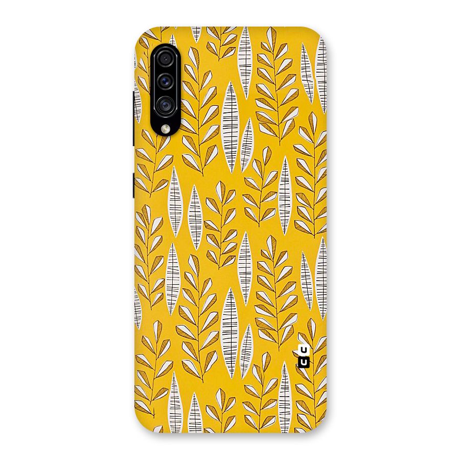 Yellow Leaf Pattern Back Case for Galaxy A30s