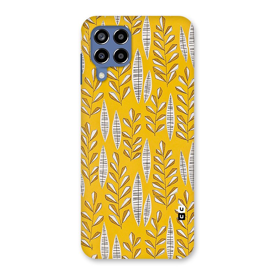 Yellow Leaf Pattern Back Case for Galaxy M53 5G
