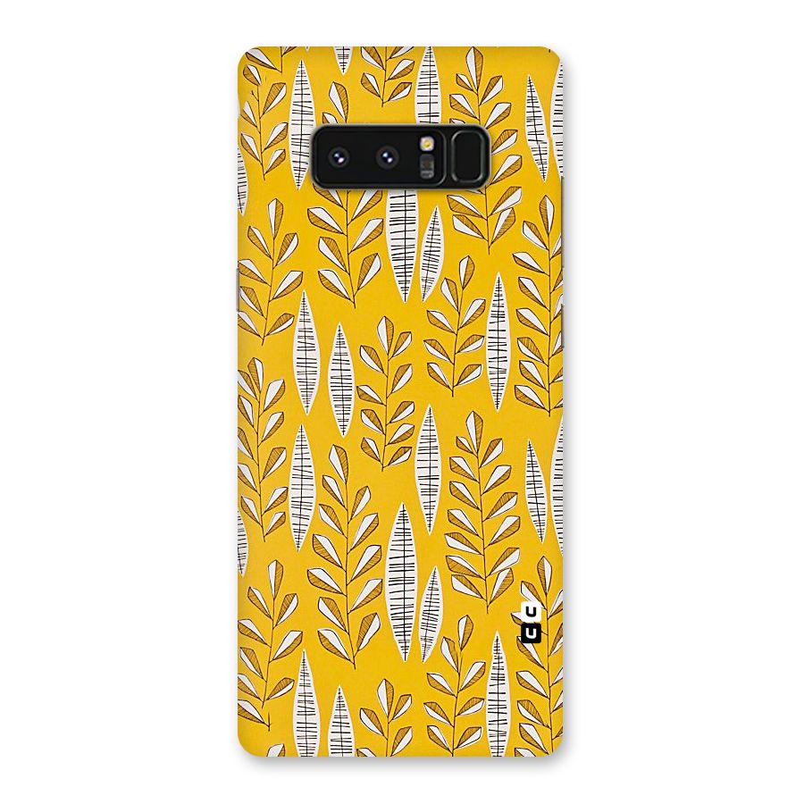 Yellow Leaf Pattern Back Case for Galaxy Note 8