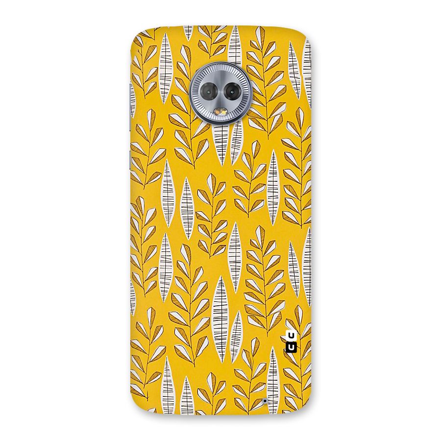 Yellow Leaf Pattern Back Case for Moto G6 Plus