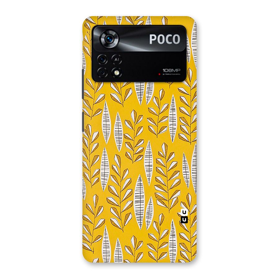 Yellow Leaf Pattern Back Case for Poco X4 Pro 5G