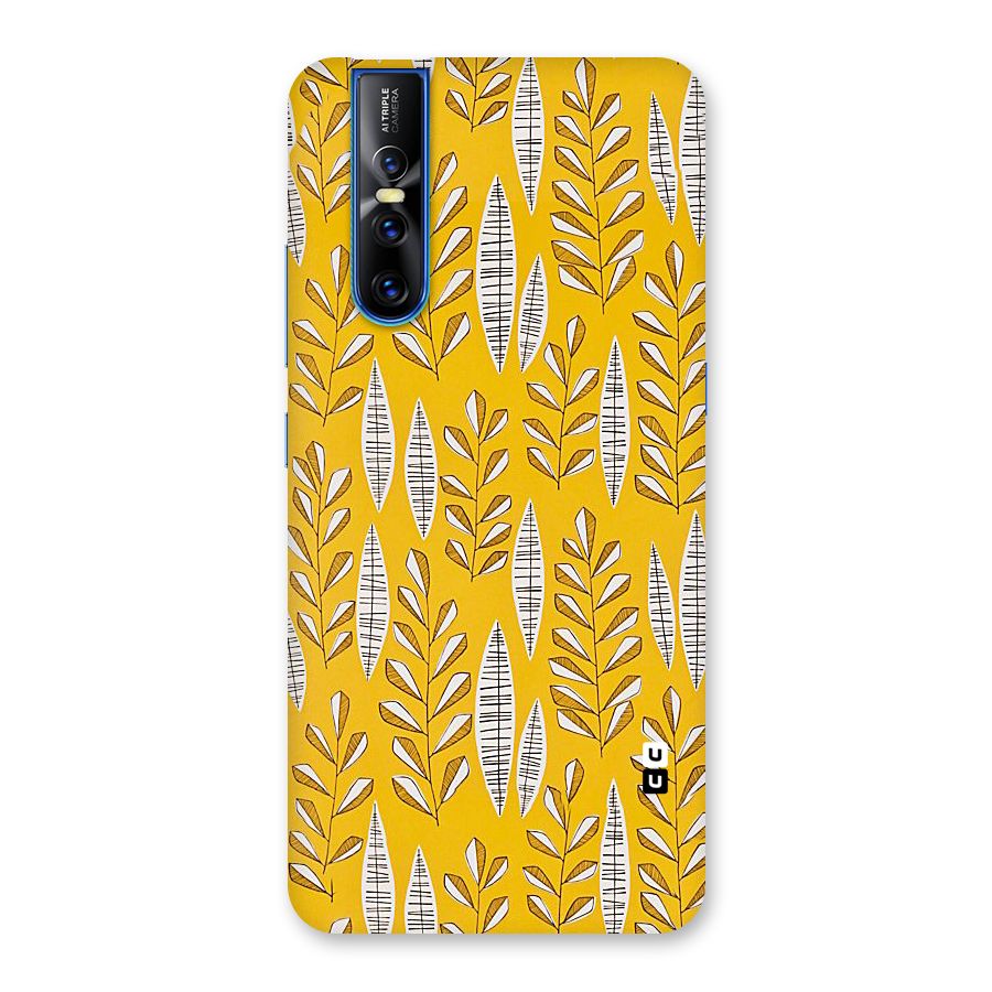 Yellow Leaf Pattern Back Case for Vivo V15 Pro