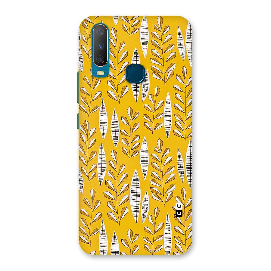 Yellow Leaf Pattern Back Case for Vivo Y12