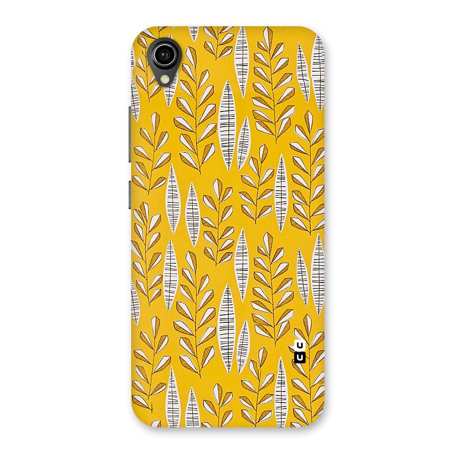Yellow Leaf Pattern Back Case for Vivo Y90