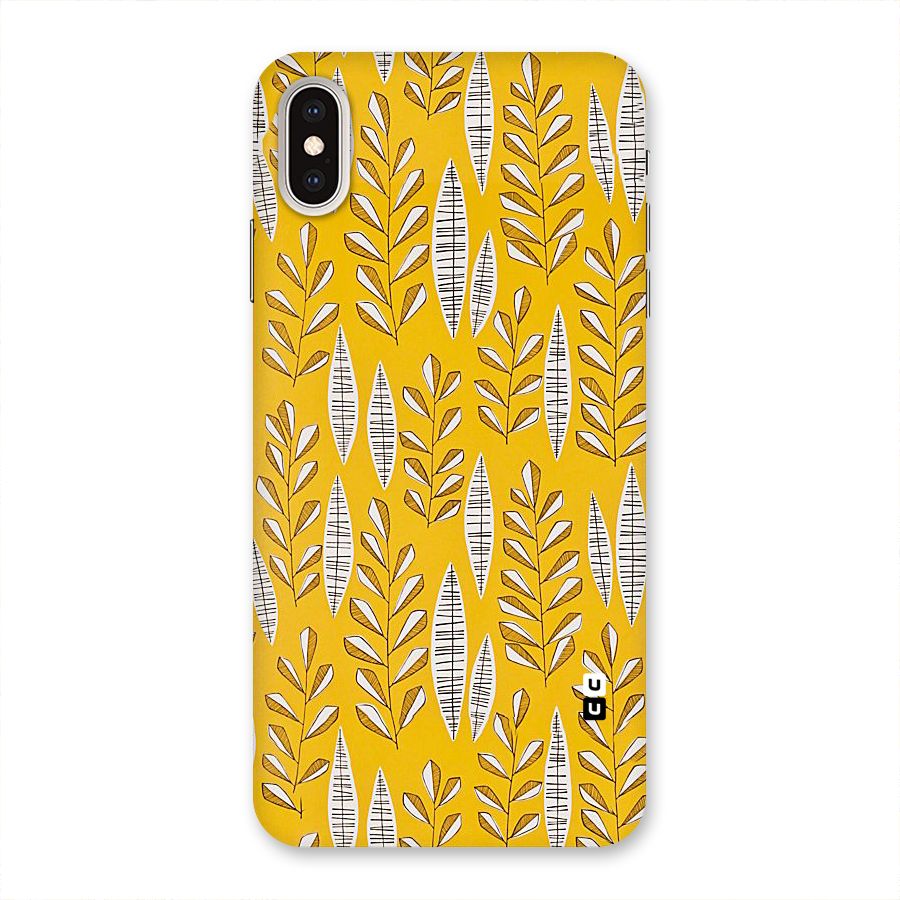 Yellow Leaf Pattern Back Case for iPhone XS Max