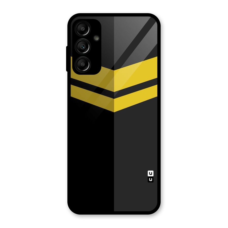 Yellow Lines Glass Back Case for Galaxy A14 5G