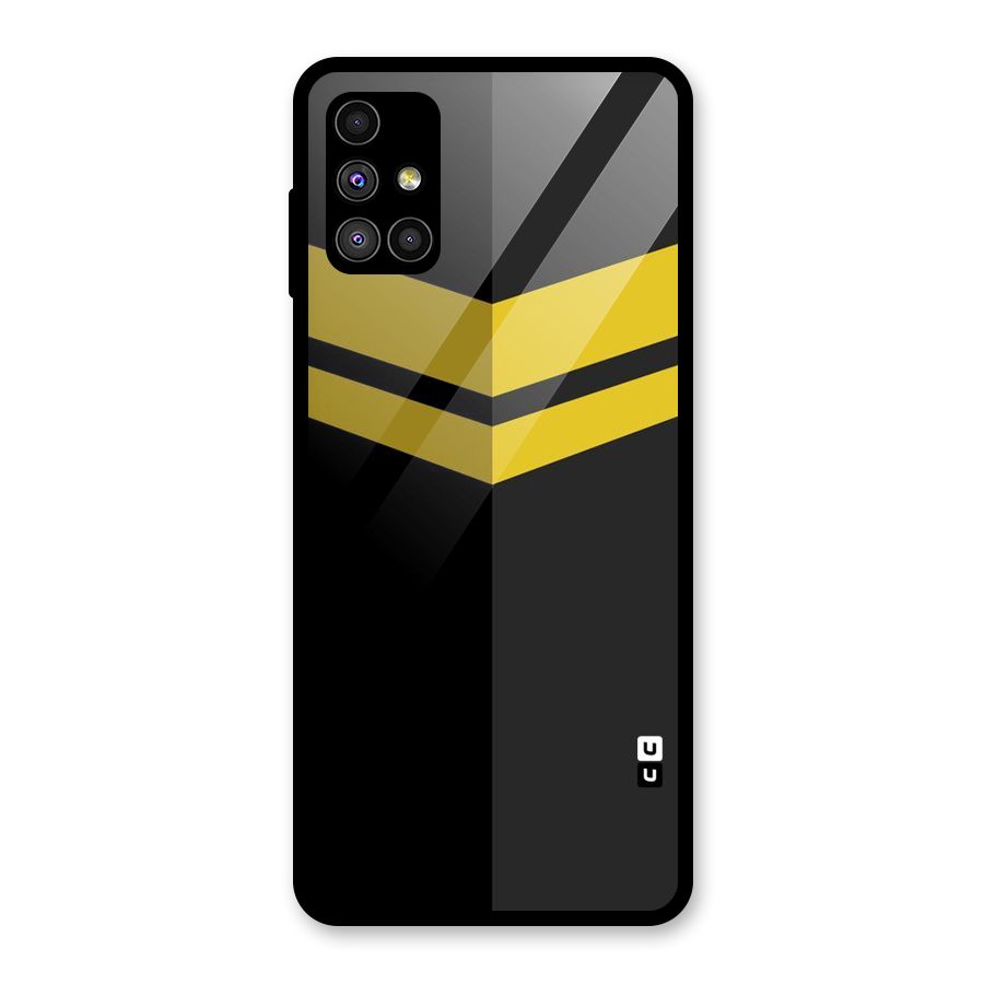 Yellow Lines Glass Back Case for Galaxy M51