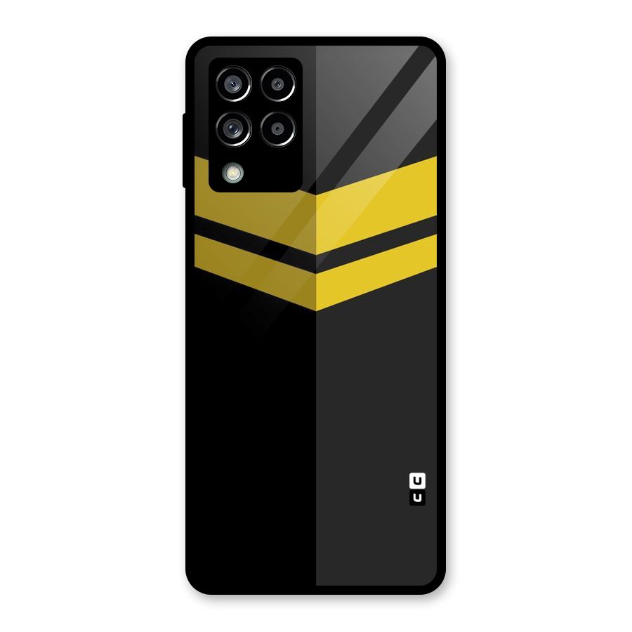 Yellow Lines Glass Back Case for Galaxy M53 5G