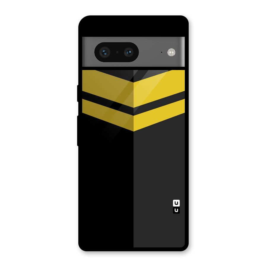 Yellow Lines Glass Back Case for Google Pixel 7