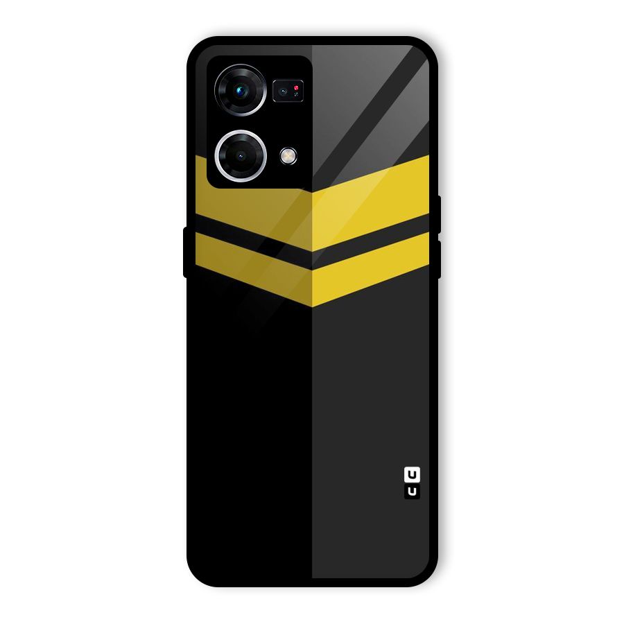 Yellow Lines Glass Back Case for Oppo F21 Pro 5G