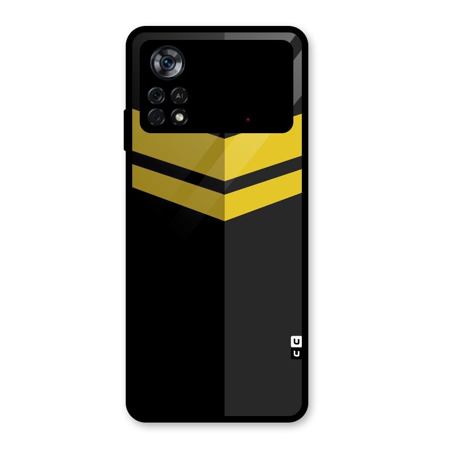 Yellow Lines Glass Back Case for Poco X4 Pro 5G