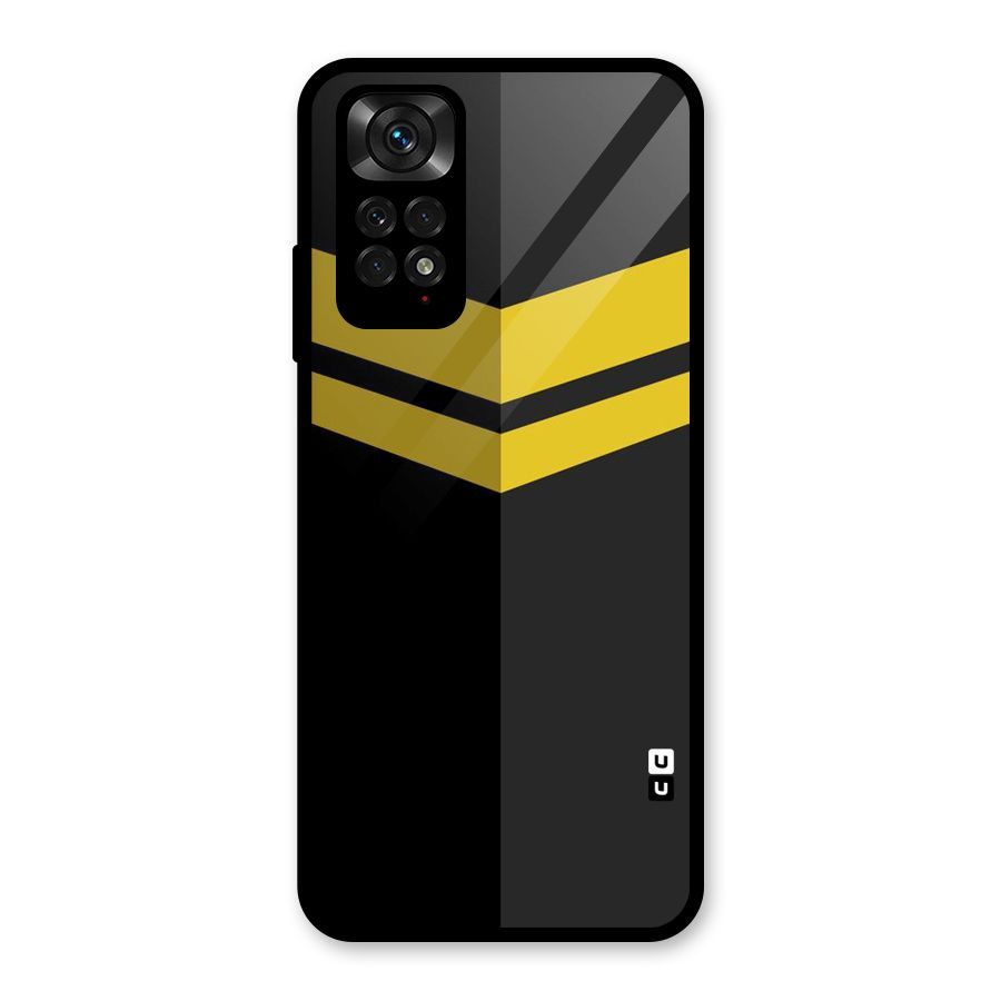 Yellow Lines Glass Back Case for Redmi Note 11