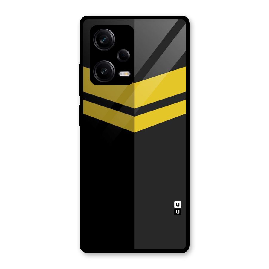 Yellow Lines Glass Back Case for Redmi Note 12 Pro