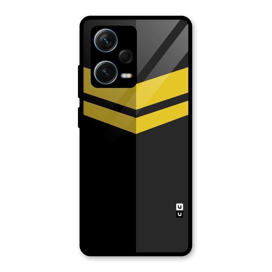 Yellow Lines Glass Back Case for Redmi Note 12 Pro Plus 5G