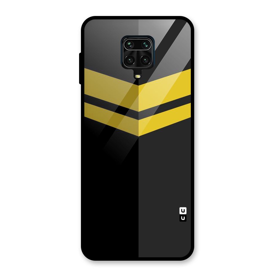 Yellow Lines Glass Back Case for Redmi Note 9 Pro Max