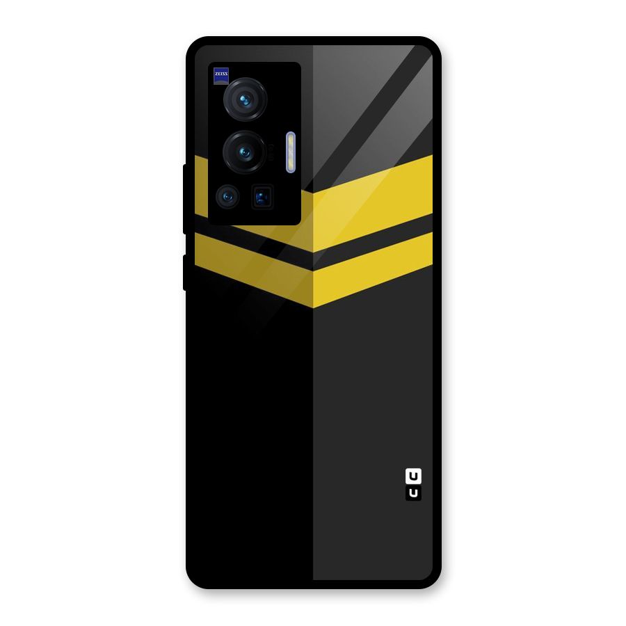 Yellow Lines Glass Back Case for Vivo X70 Pro
