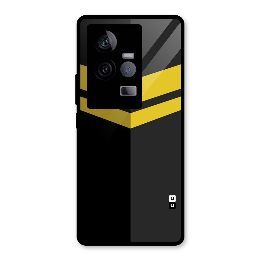 Yellow Lines Glass Back Case for Vivo iQOO 11 5G