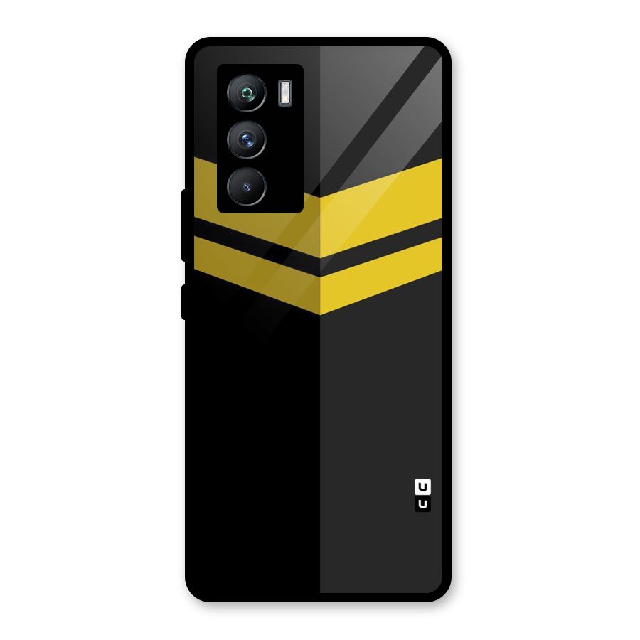Yellow Lines Glass Back Case for Vivo iQOO 9 SE