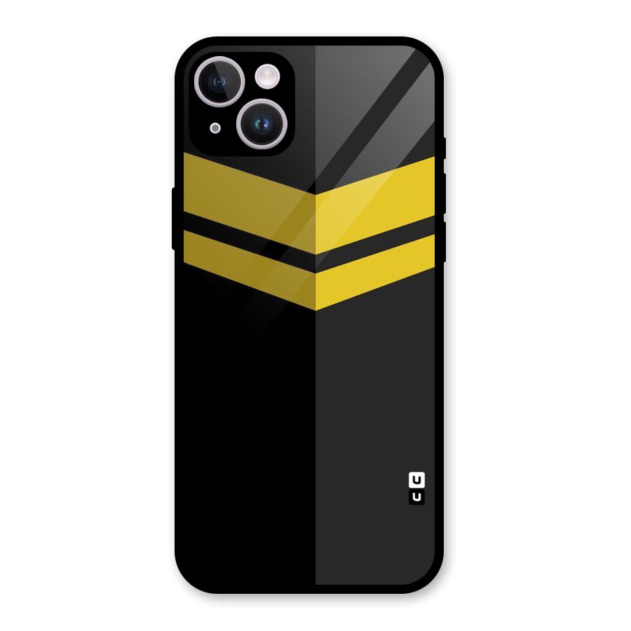 Yellow Lines Glass Back Case for iPhone 14 Plus
