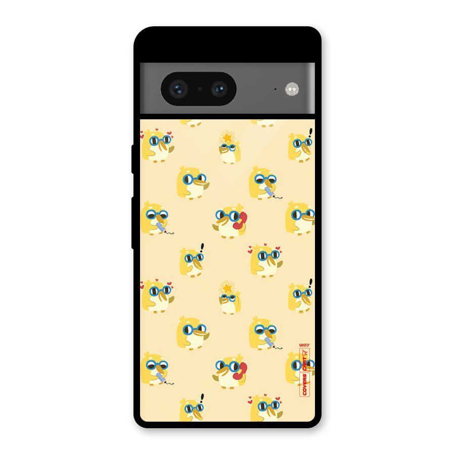 Yellow Parrot Glass Back Case for Google Pixel 7