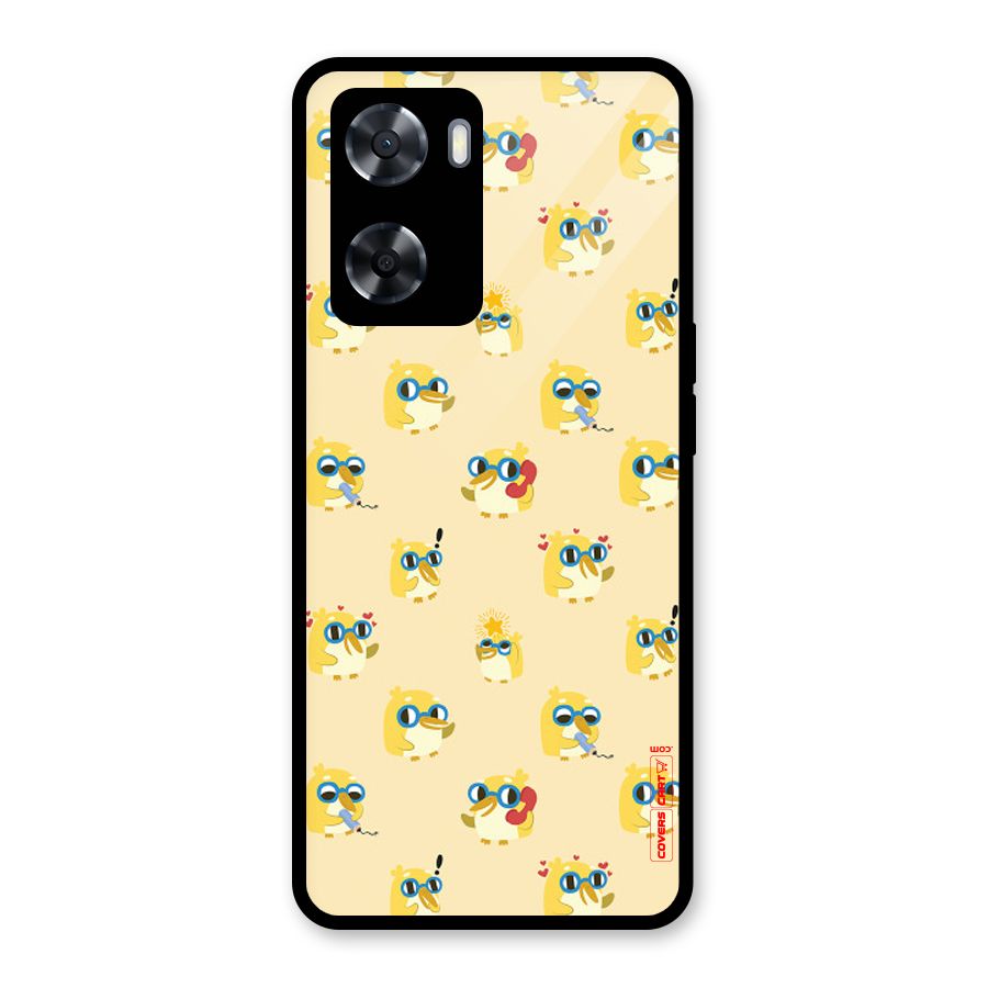 Yellow Parrot Glass Back Case for Oppo A57 2022