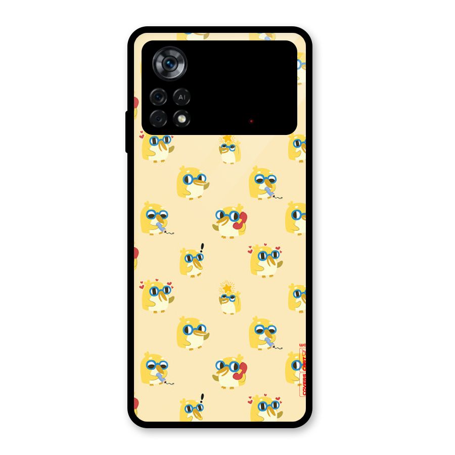 Yellow Parrot Glass Back Case for Poco X4 Pro 5G