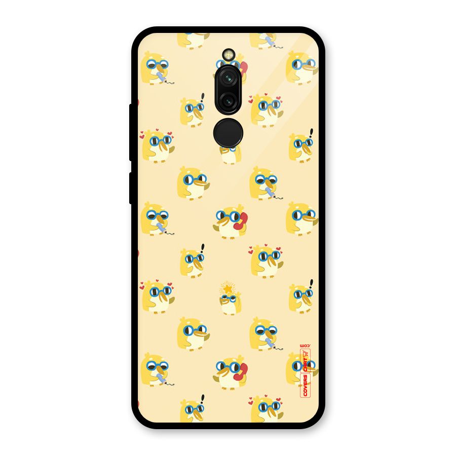 Yellow Parrot Glass Back Case for Redmi 8