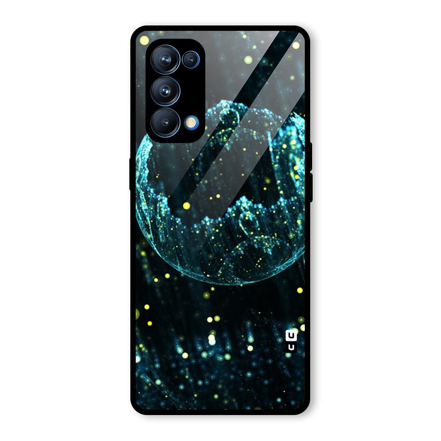 Yellow Rain Glass Back Case for Oppo Reno5 Pro 5G